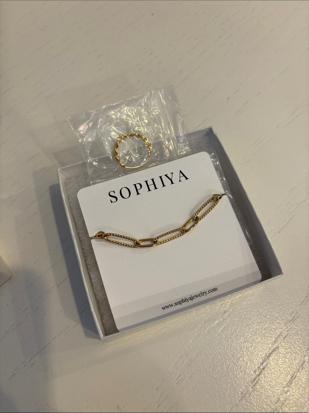 Gold Link bracelet and ring